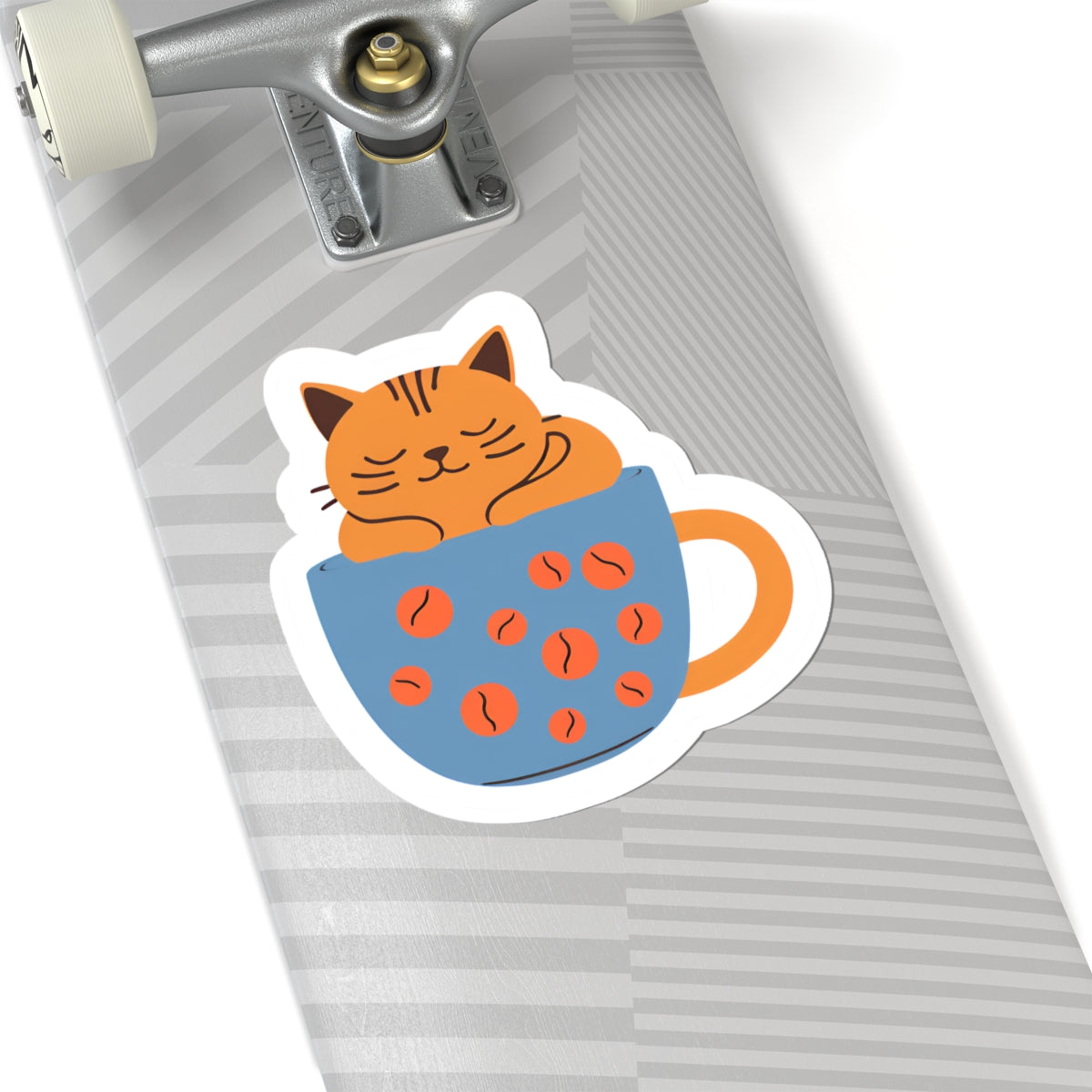 Cozy Cat Mug Kiss-Cut Sticker