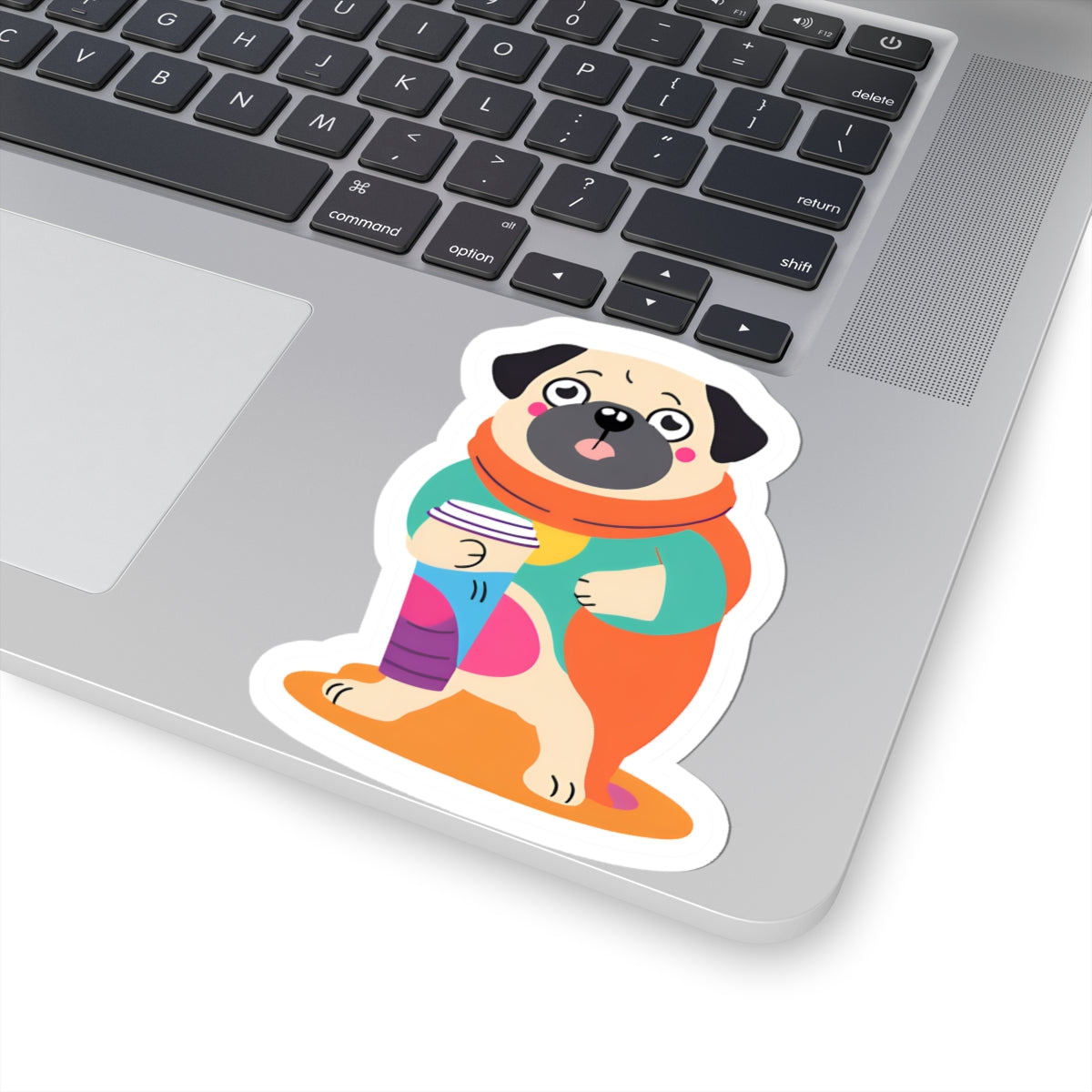 Cute Pug Kiss-Cut Sticker