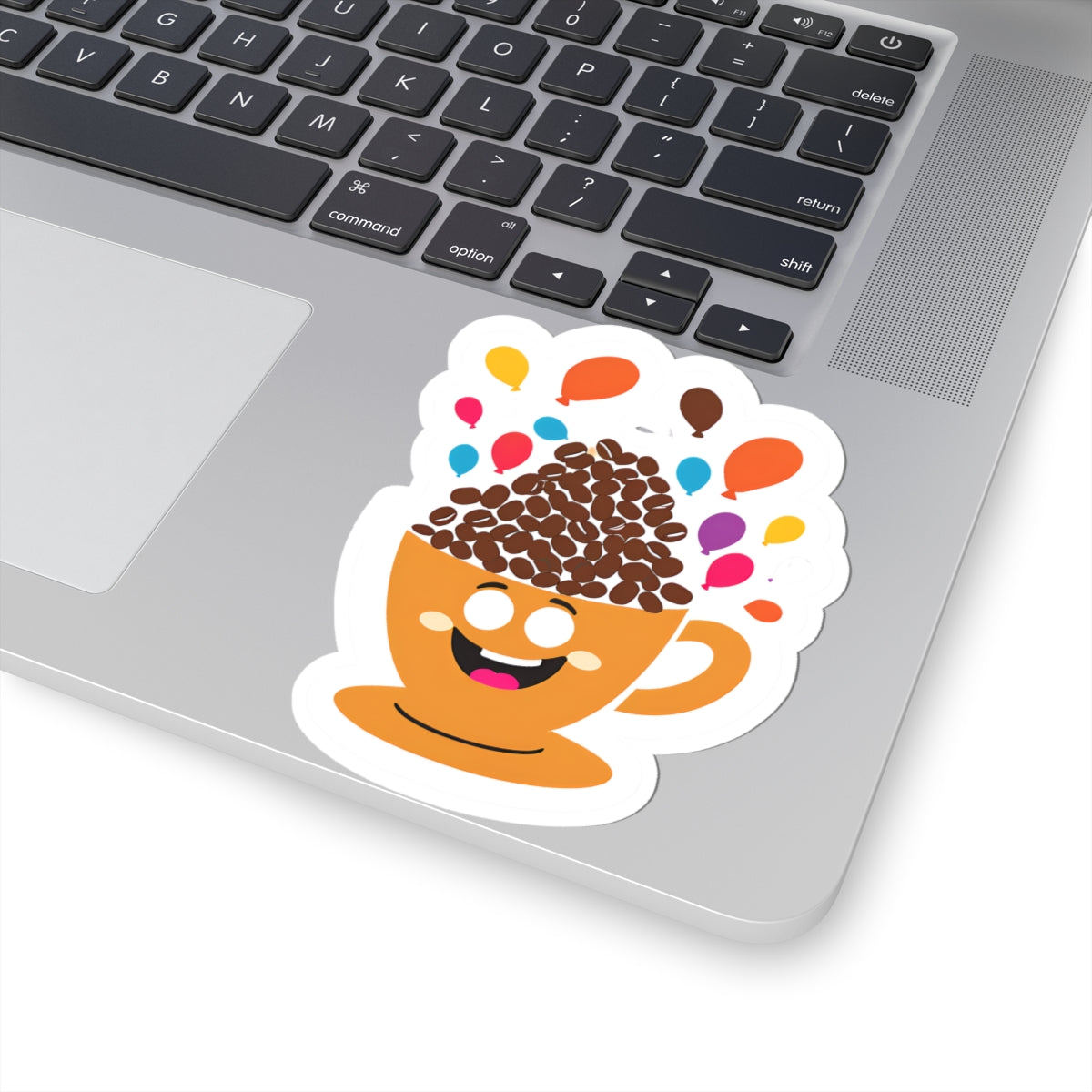 Cheerful Coffee Cup Kiss-Cut Sticker