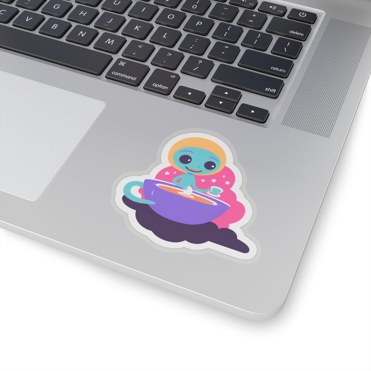 Whimsical Alien Baking Kiss-Cut Sticker