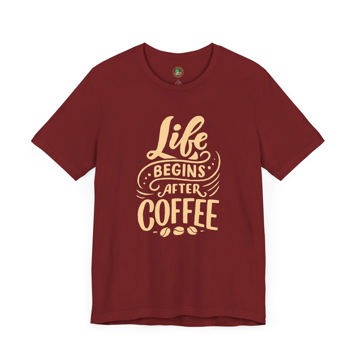 Camiseta La vida comienza después del café (colores oscuros)