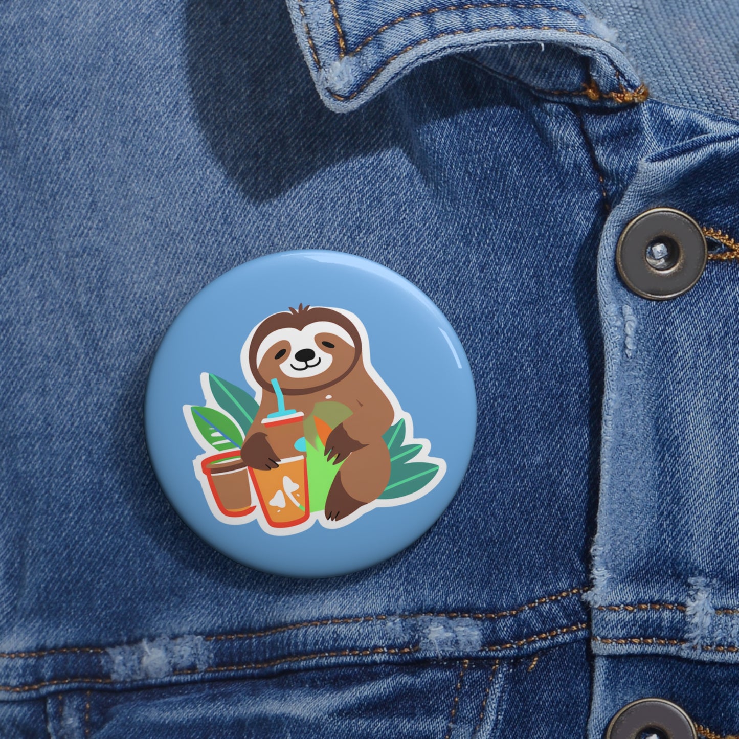 Custom Sloth Pin Buttons - Fun & Quirky Badges for Nature Lovers