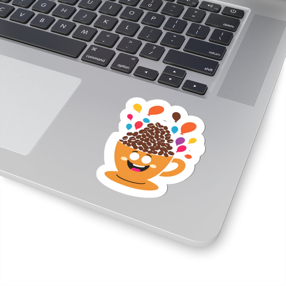 Cheerful Coffee Cup Kiss-Cut Sticker