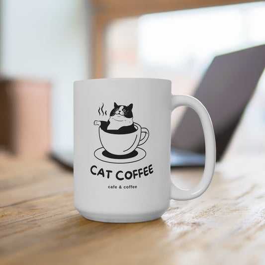 Taza de café con forma de gato