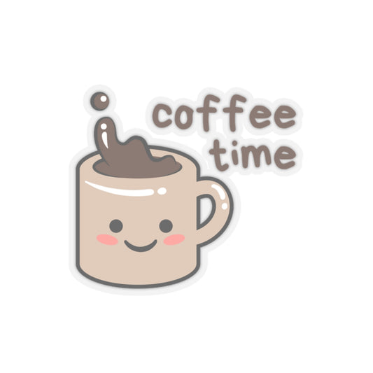 Cute Mug 'Coffee Time' Kiss-Cut Sticker