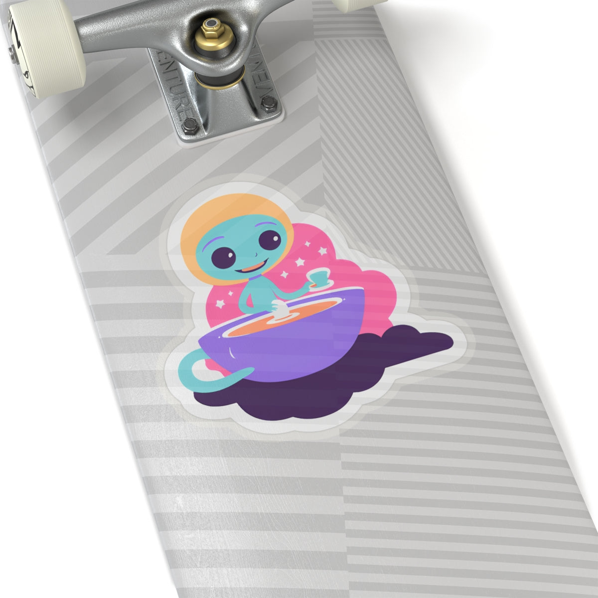 Whimsical Alien Baking Kiss-Cut Sticker