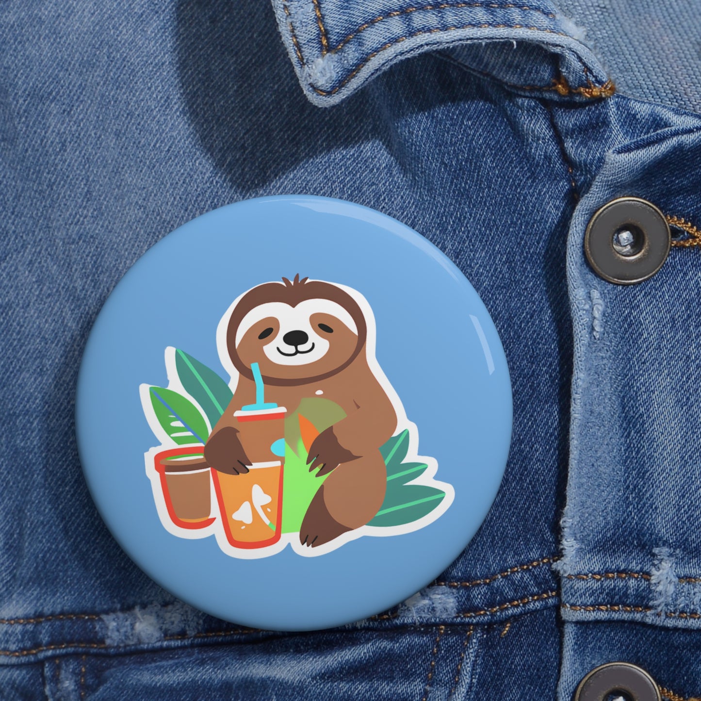 Custom Sloth Pin Buttons - Fun & Quirky Badges for Nature Lovers