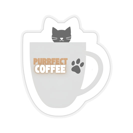 Purrfect Coffee Kiss-Cut Sticker