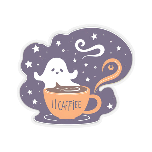 Ghost Coffee Kiss-Cut Sticker