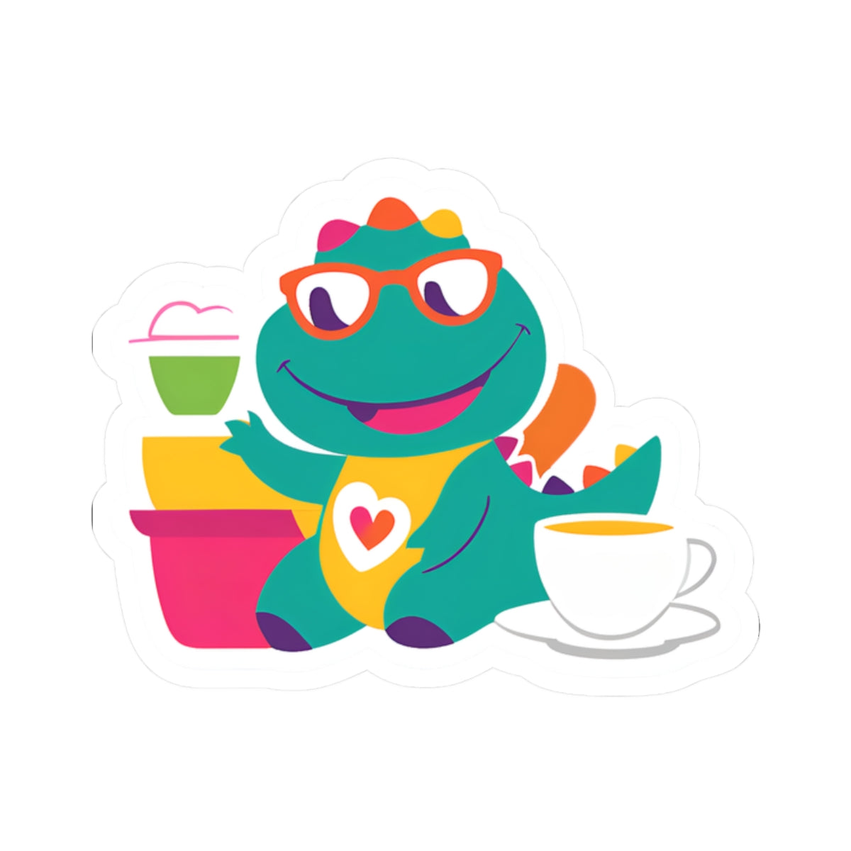 Cute Dino Kiss-Cut Sticker