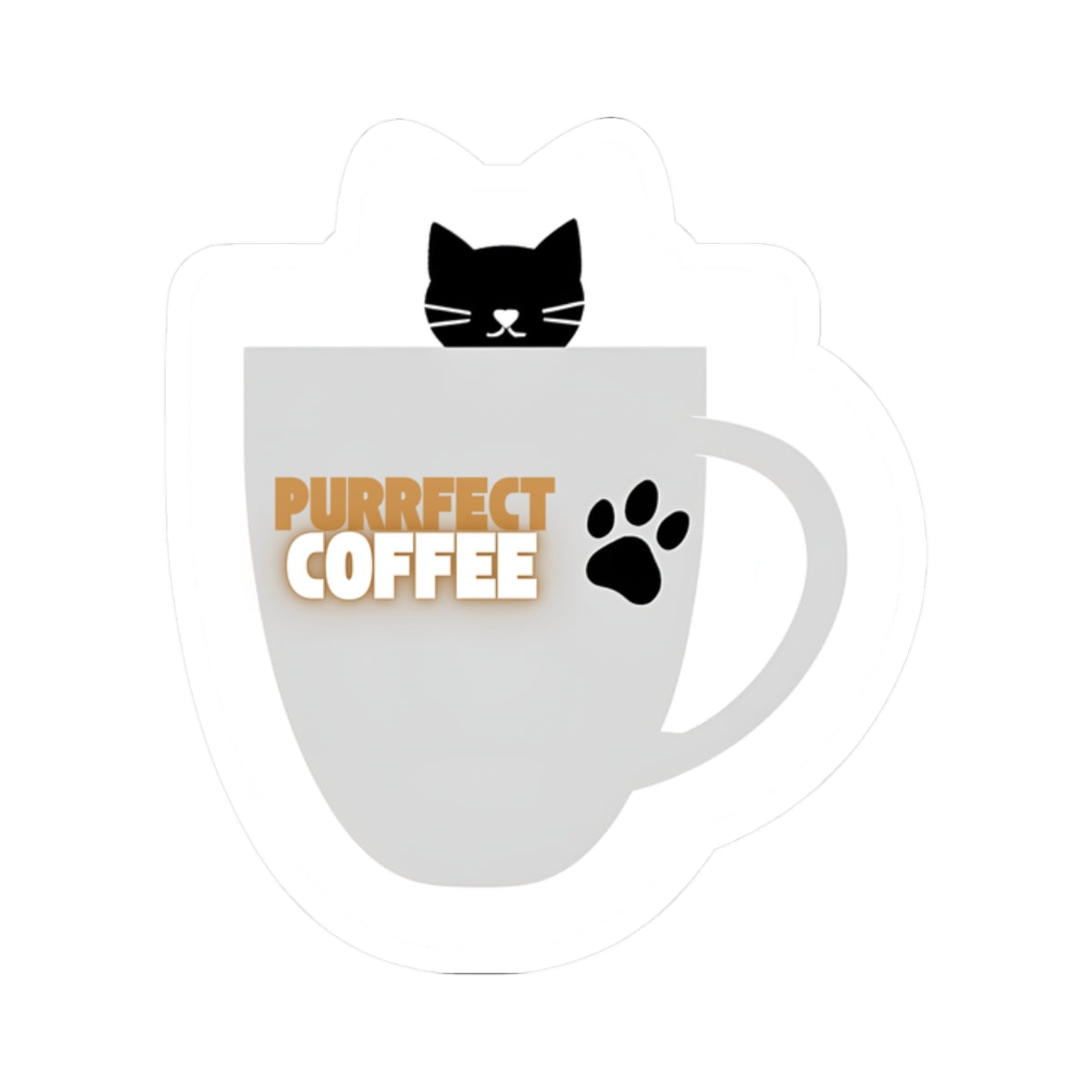 Purrfect Coffee Kiss-Cut Sticker