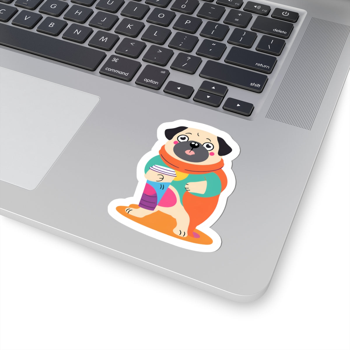 Cute Pug Kiss-Cut Sticker