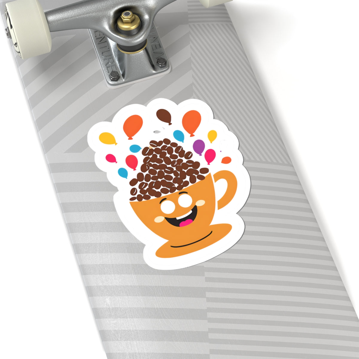 Cheerful Coffee Cup Kiss-Cut Sticker