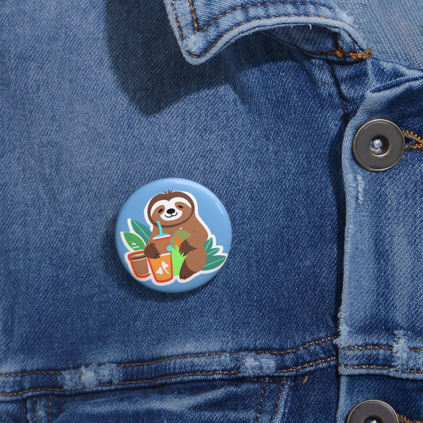 Custom Sloth Pin Buttons - Fun & Quirky Badges for Nature Lovers