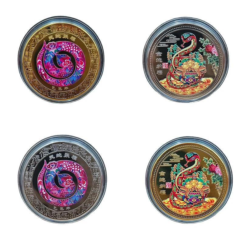 Serpent’s Year Commemorative Coin: 2025 Chinese Zodiac Snake 3D Medal – Collectible Fortune Token