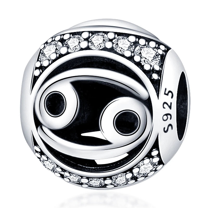 AstroCharm Zodiac Beads: Pandora-Compatible 925 Sterling Silver Constellation Charms for Bracelets