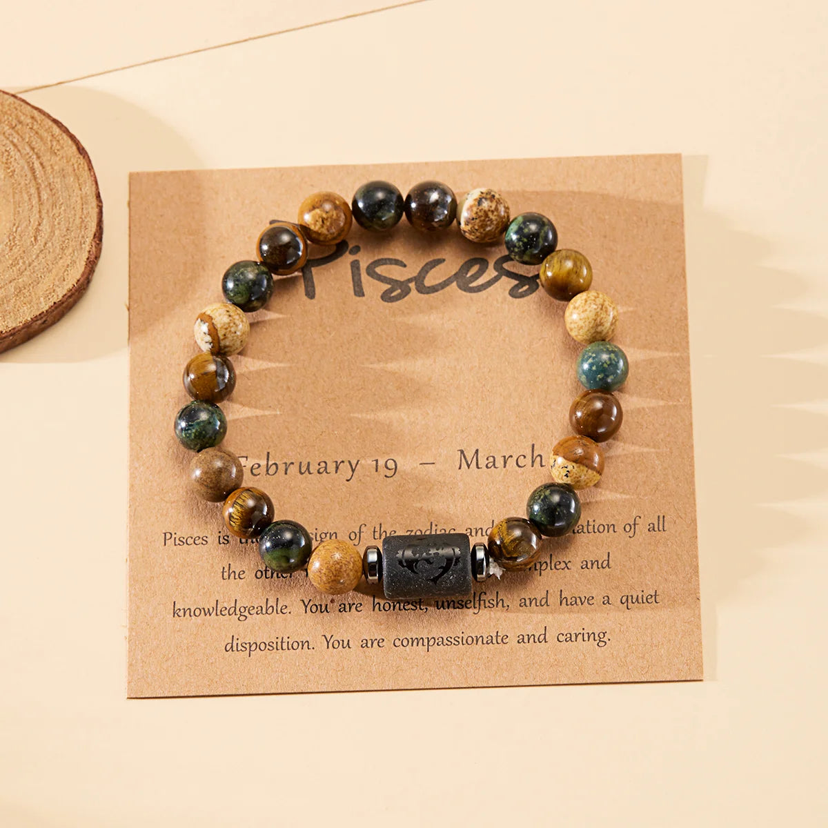 Tiger Eye Zodiac Bracelet: Natural Stone Beads for Men & Women – Aries, Taurus, Virgo Grounding Energy