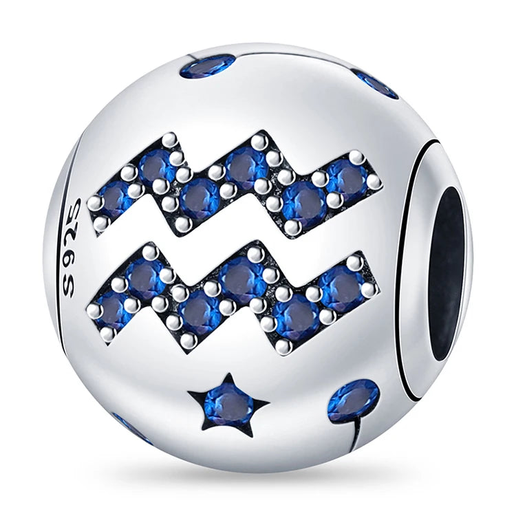 AstroCharm Zodiac Beads: Pandora-Compatible 925 Sterling Silver Constellation Charms for Bracelets