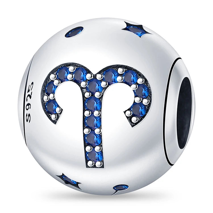 AstroCharm Zodiac Beads: Pandora-Compatible 925 Sterling Silver Constellation Charms for Bracelets