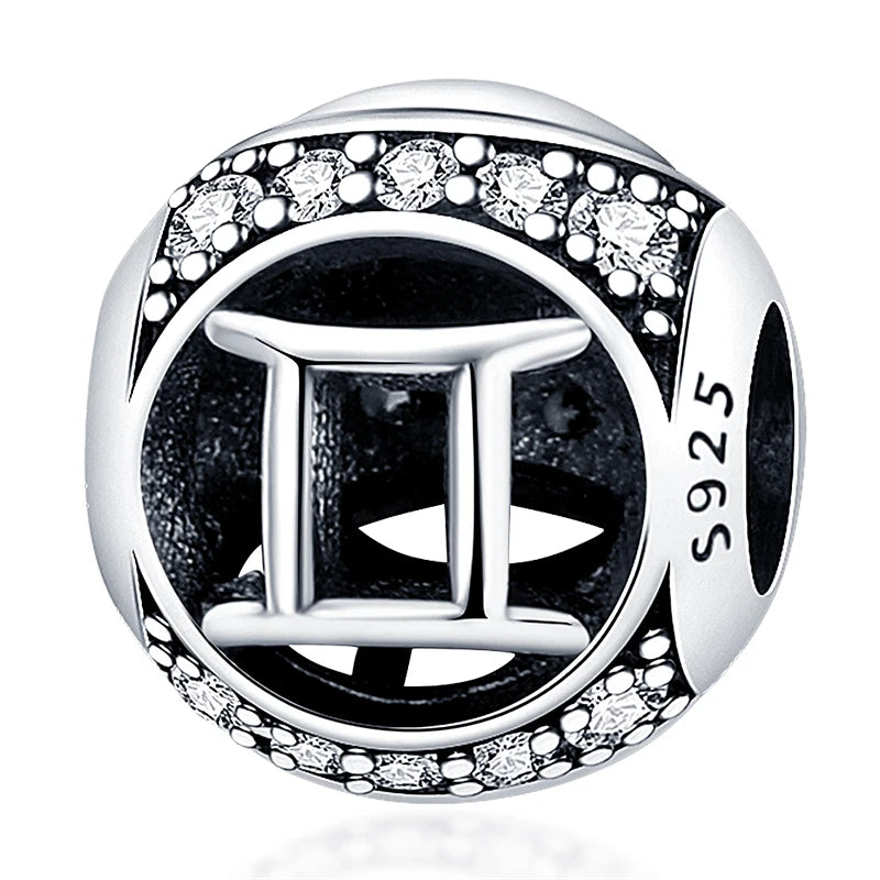 AstroCharm Zodiac Beads: Pandora-Compatible 925 Sterling Silver Constellation Charms for Bracelets