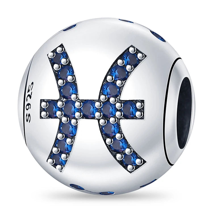 AstroCharm Zodiac Beads: Pandora-Compatible 925 Sterling Silver Constellation Charms for Bracelets