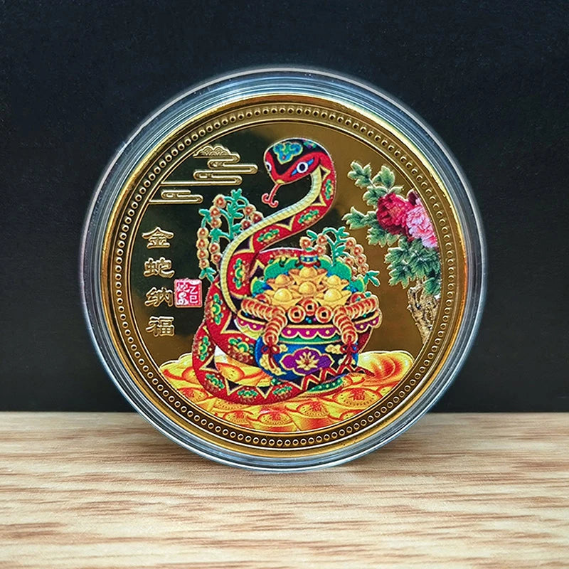 Serpent’s Year Commemorative Coin: 2025 Chinese Zodiac Snake 3D Medal – Collectible Fortune Token