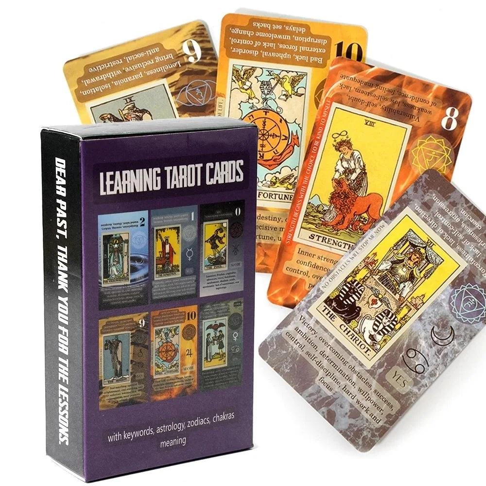 Beginner’s Tarot Deck: Cards with Keywords, Zodiac Signs, Elements & Reversed Meanings – Easy-to-Read Medium Size Deck