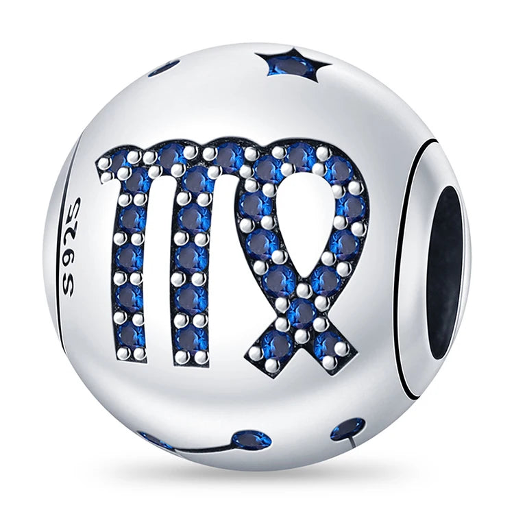 AstroCharm Zodiac Beads: Pandora-Compatible 925 Sterling Silver Constellation Charms for Bracelets