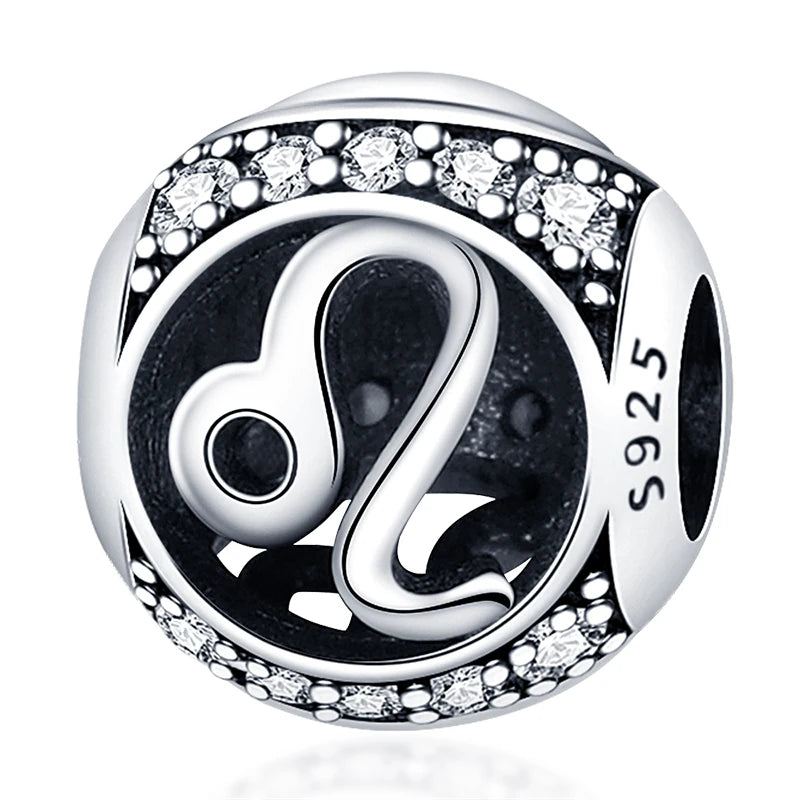 AstroCharm Zodiac Beads: Pandora-Compatible 925 Sterling Silver Constellation Charms for Bracelets