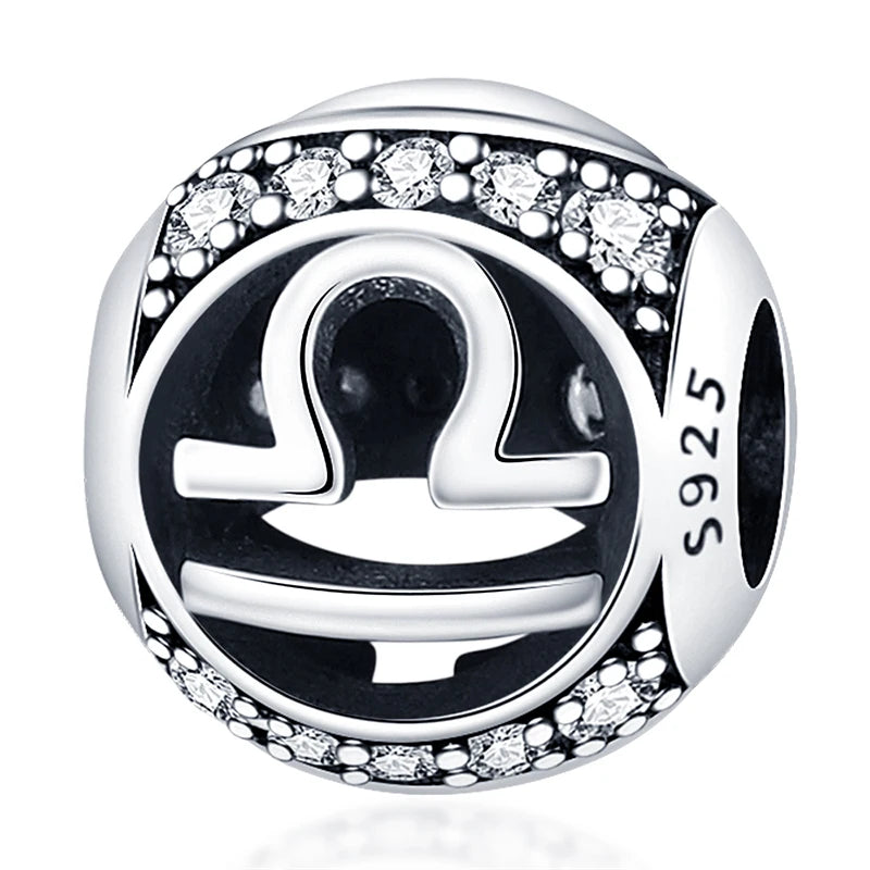 AstroCharm Zodiac Beads: Pandora-Compatible 925 Sterling Silver Constellation Charms for Bracelets