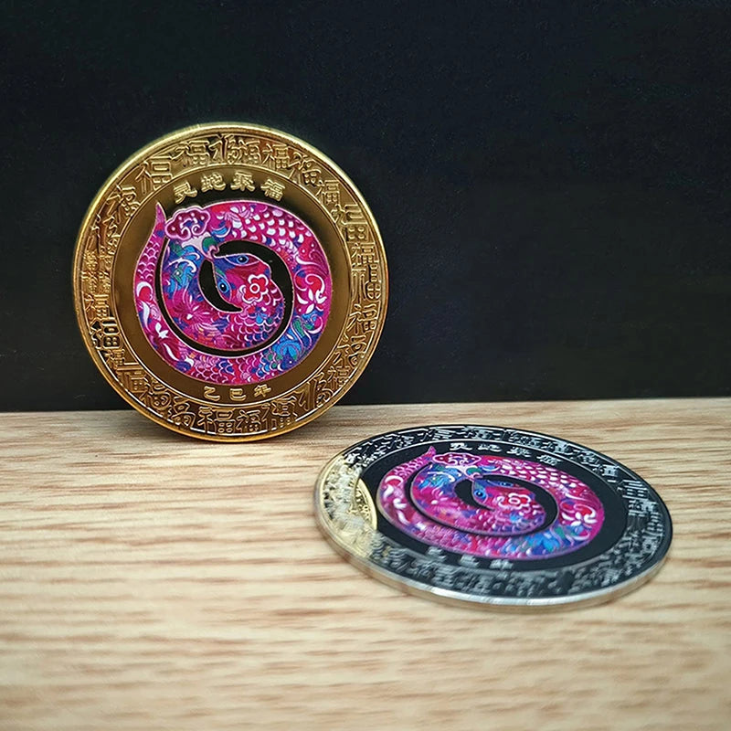 Serpent’s Year Commemorative Coin: 2025 Chinese Zodiac Snake 3D Medal – Collectible Fortune Token