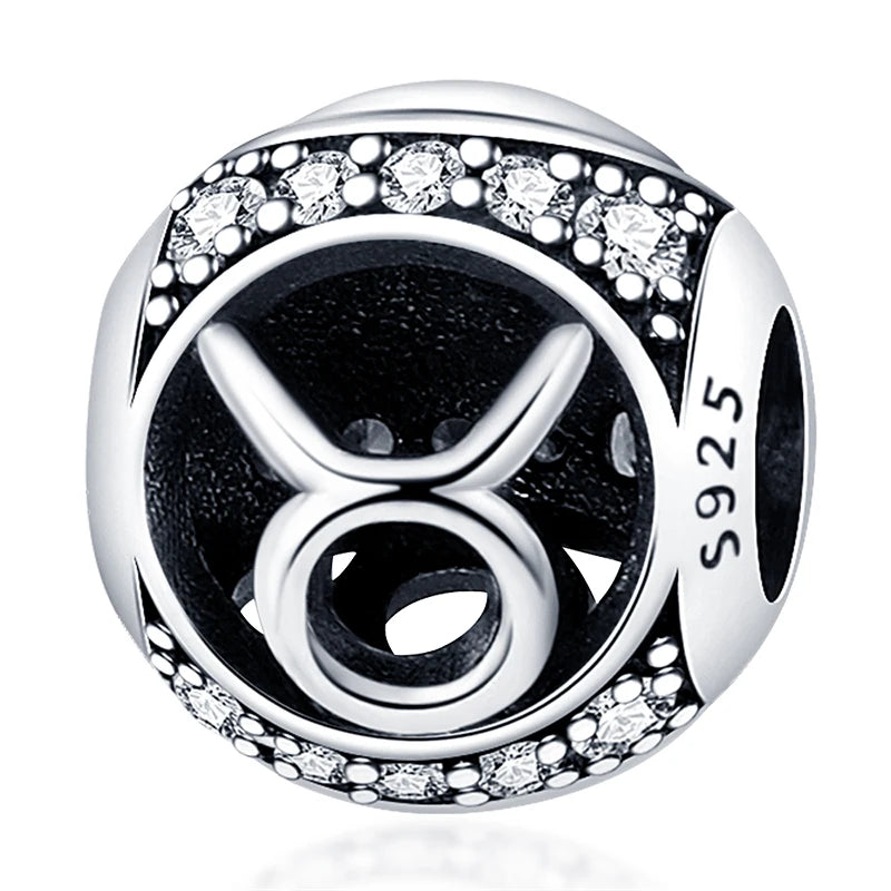 AstroCharm Zodiac Beads: Pandora-Compatible 925 Sterling Silver Constellation Charms for Bracelets