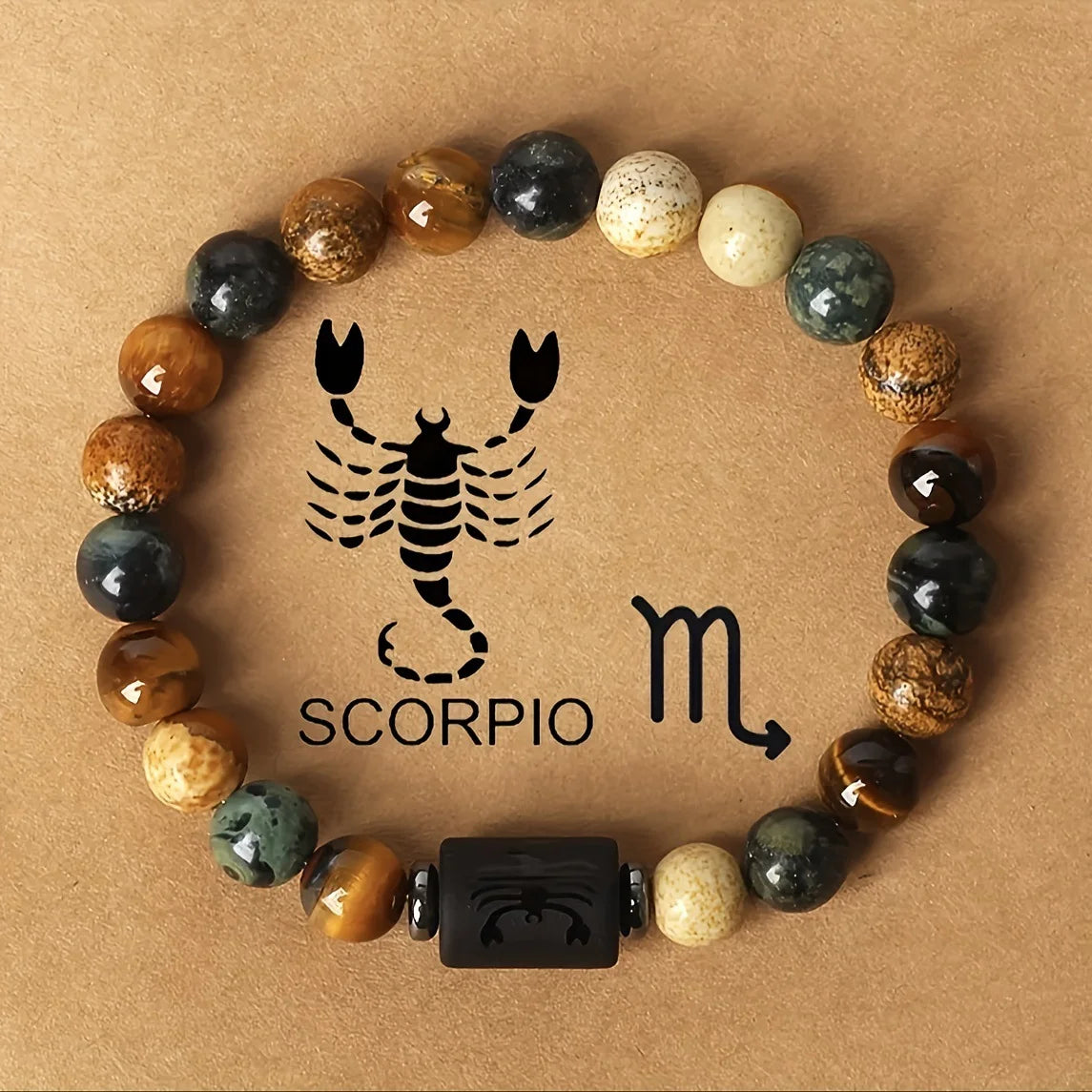 Tiger Eye Zodiac Bracelet: Natural Stone Beads for Men & Women – Aries, Taurus, Virgo Grounding Energy