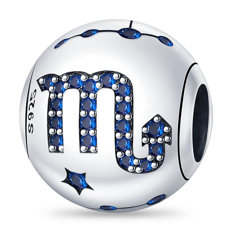 AstroCharm Zodiac Beads: Pandora-Compatible 925 Sterling Silver Constellation Charms for Bracelets