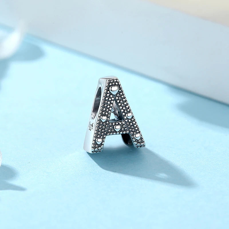 Celestial Alphabet Charms: Silver-Plated Zodiac & Crystal Beads for DIY Bracelets & Necklaces – A-Z Personalization