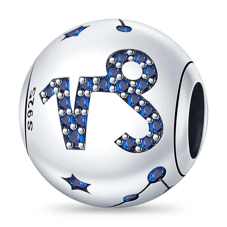 AstroCharm Zodiac Beads: Pandora-Compatible 925 Sterling Silver Constellation Charms for Bracelets